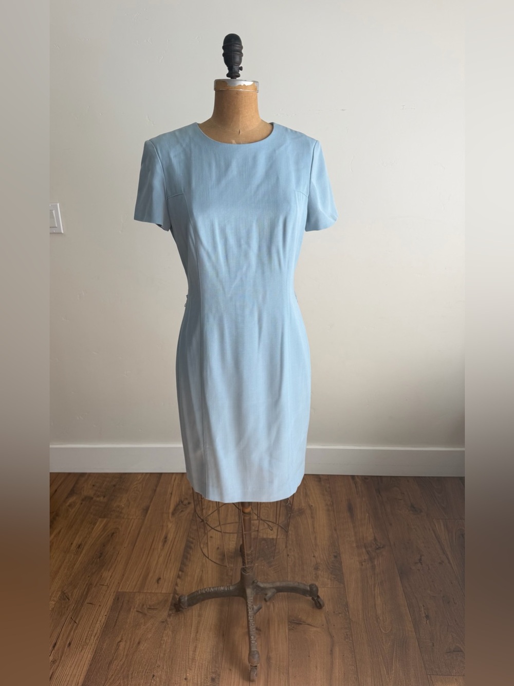 Vintage Ann Taylor Cinderella Blue Short-Sleeve Sheath Dress